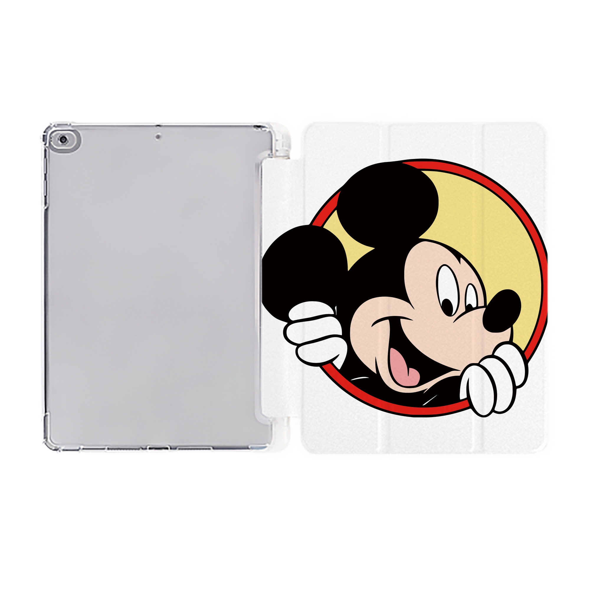 （画像用） ミッキーマウス Mickey Mouse IPad ケース ペン収納付き 三つ折りスタンド PUレザー×シリコン 対応機種9.5/10.5/10.9インチ